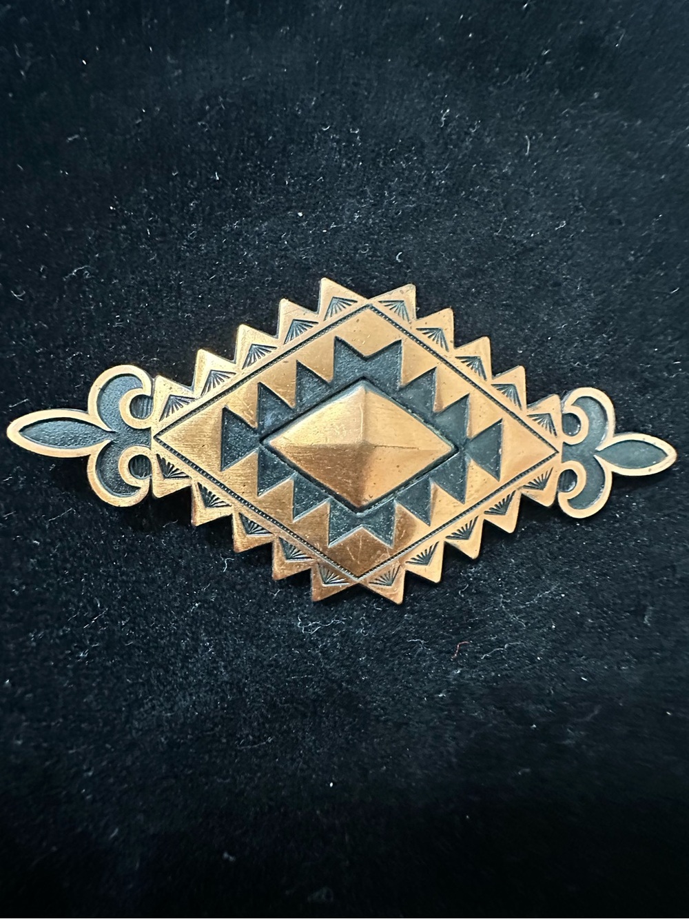 Geometric Copper Metal Brooch